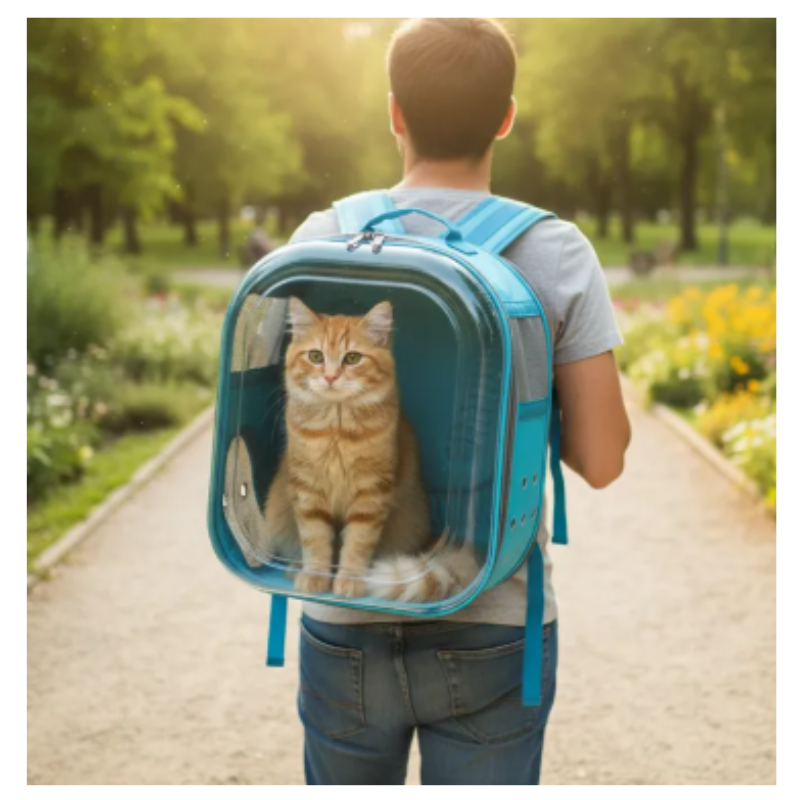 Bolso Morral Transportador Transparente para Mascotas