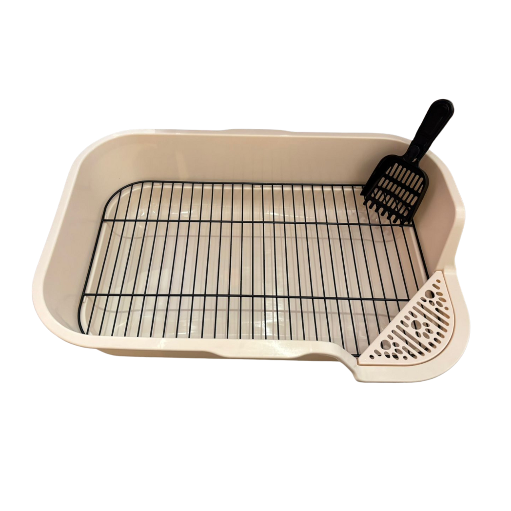 Arenero Grande Para Gatos Con Rejilla En Acero Inoxidable 60x40x15 Cm