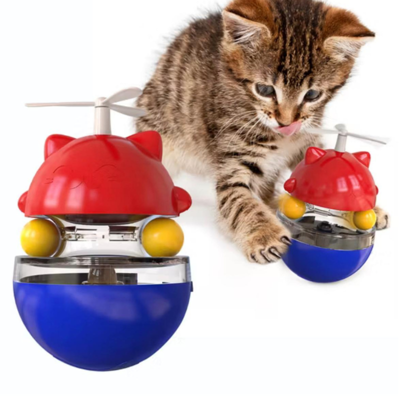 Juguete Para Gato Interactivo Porta Premio Con Pelota Y Hélice