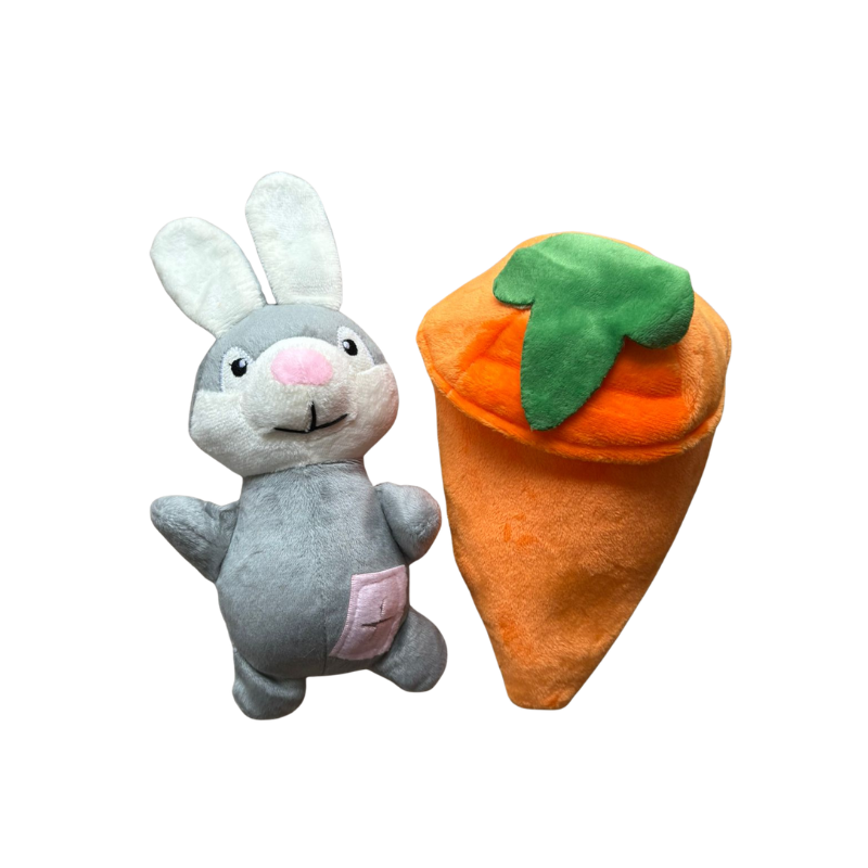 Juguete para Perro   Peluche Interactivo Conejo En Zanahoria Con Sonido – 23 Cm