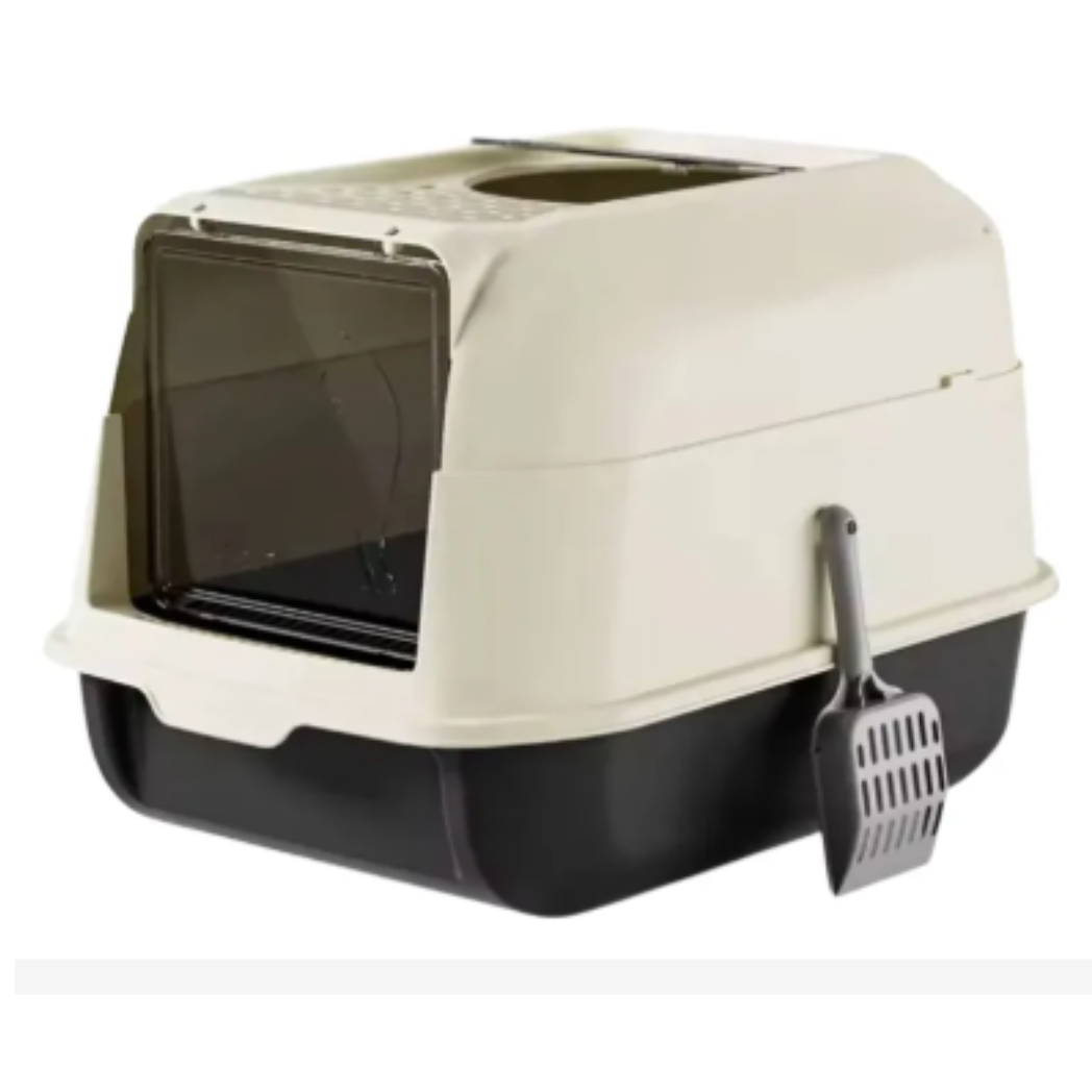 Arenero Cubierto Para Gatos Con Dos Puertas Y Pala 36x35x51 Cm