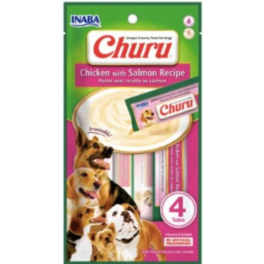 Snack Churu Perros Sabor Pollo Con Salmón (chicken With Salmon Recipe) X 4 Unidades