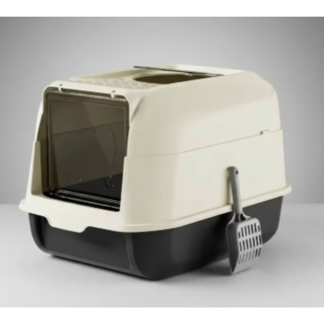 Arenero Cubierto Para Gatos Con Dos Puertas Y Pala 36x35x51 Cm