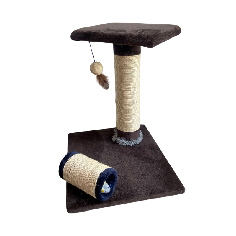 Rascador De Mesa Para Gatos Con Poste Y Cilindro De Sisal 46x31x36 Cm