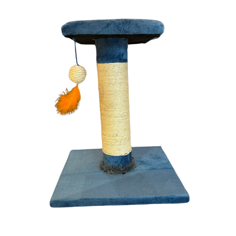Rascador De Mesa Para Gatos Con Poste De Sisal Y Juguete Colgante 47x35x35