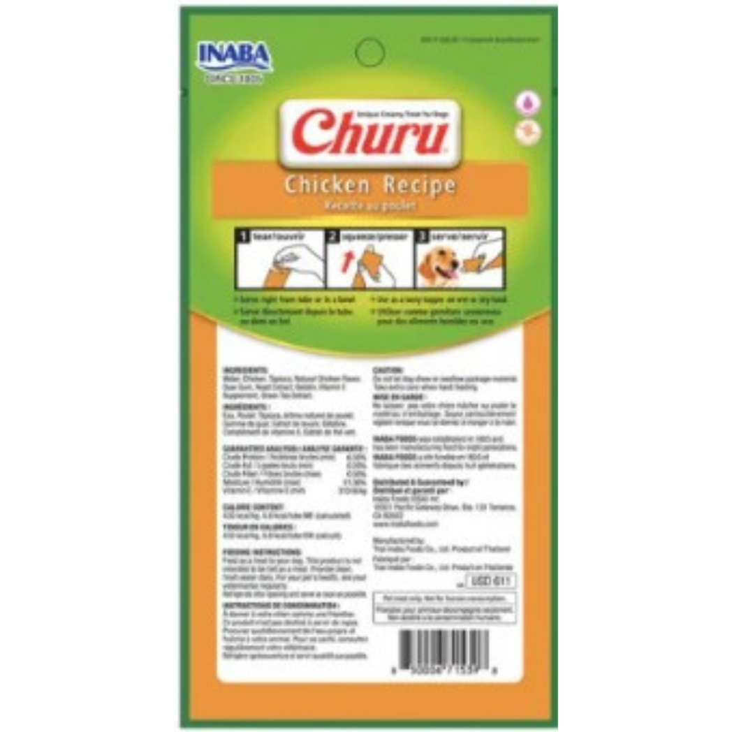 Snack Churu Perros Sabor Pollo (chicken Recipe) X 4 Unidades