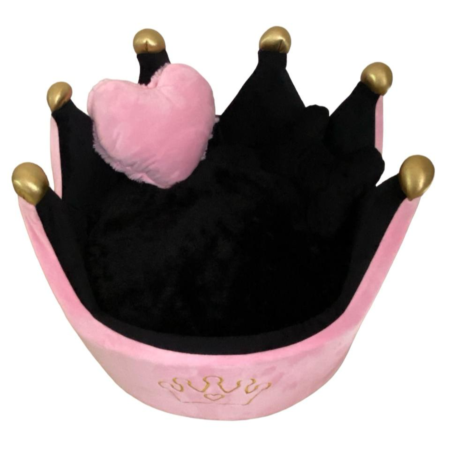 Cama Corona Rosado-Negro para Mascotas