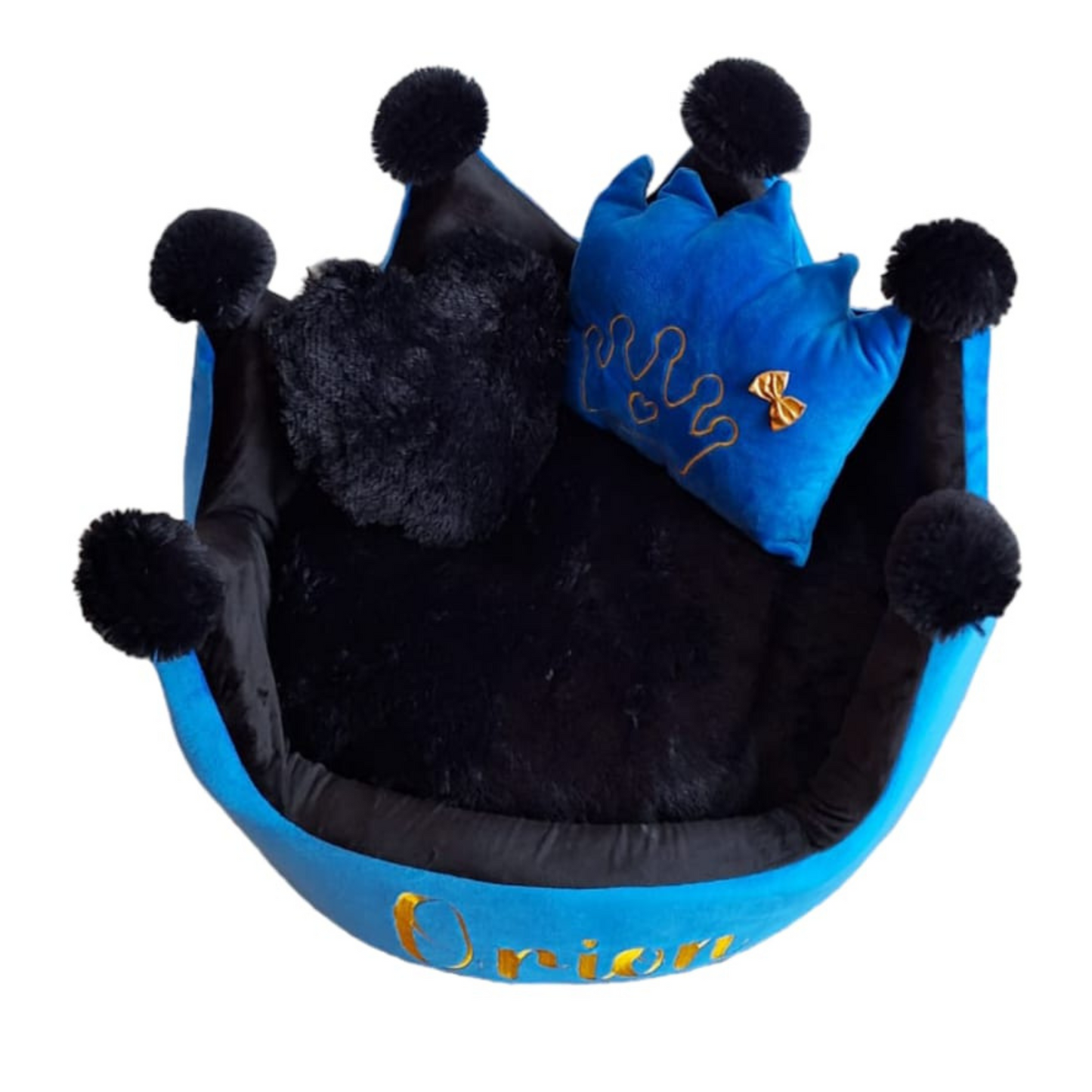 Cama Corona Para Mascota Azul-Negro Para Mascotas