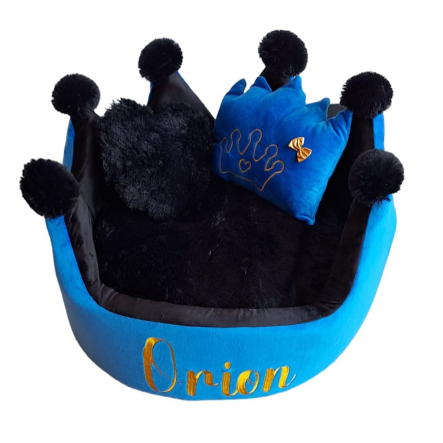 Cama Corona Para Mascota Azul-Negro Para Mascotas