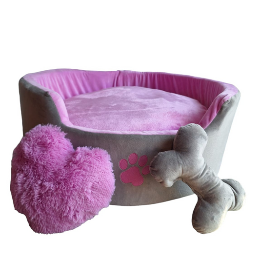 Cama Luxury Para Mascota Gris y Lila