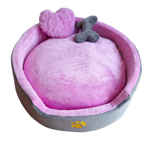 Cama Luxury Para Mascota Gris y Lila