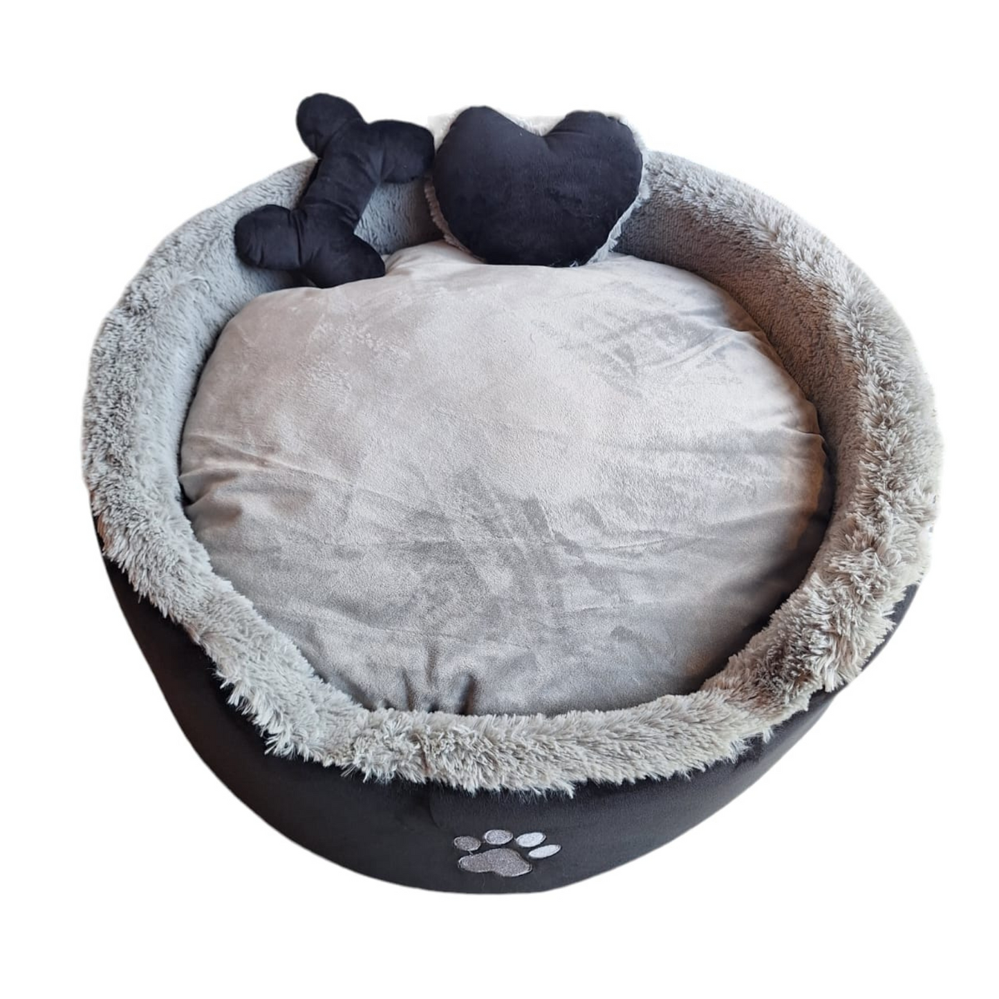 Cama Luxury Para Mascota Negra y Gris