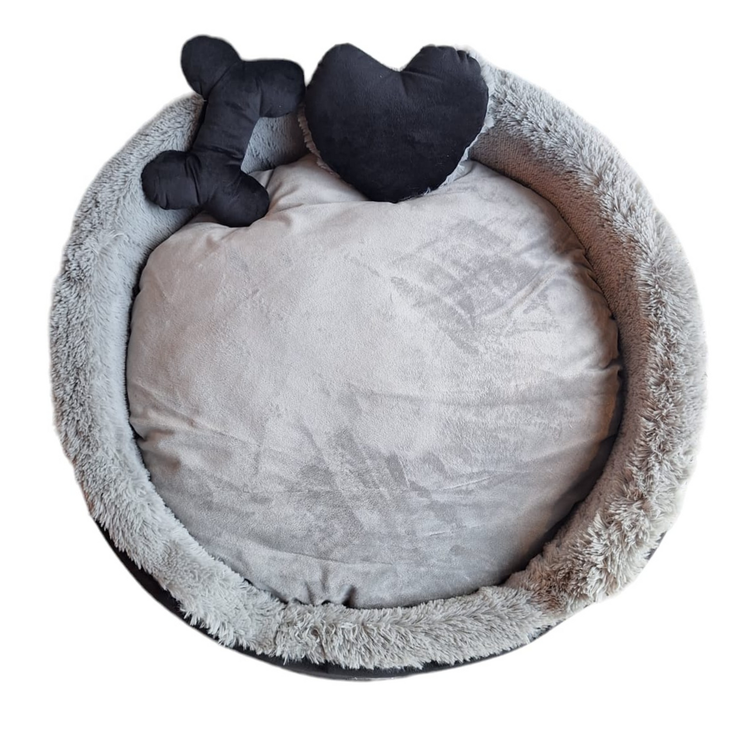 Cama Luxury Para Mascota Negra y Gris