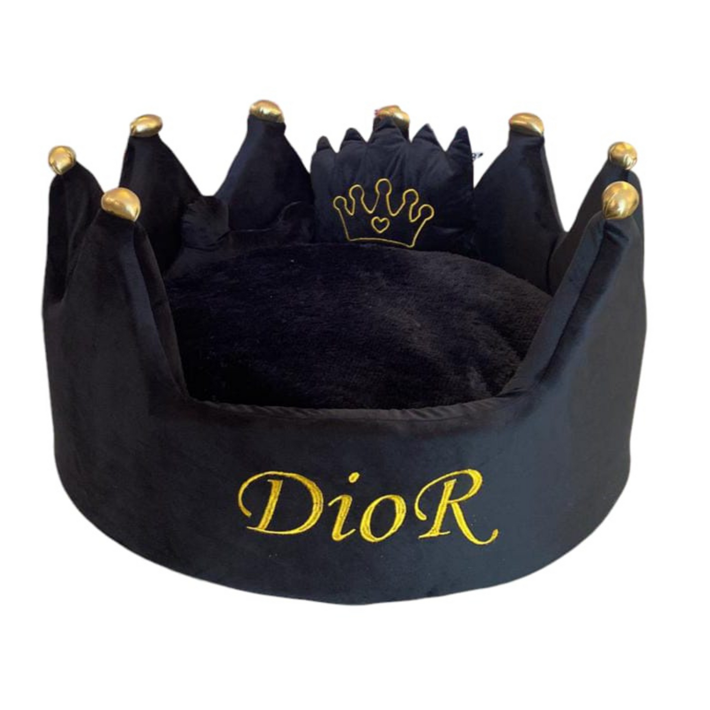 Cama Personalizada Para Mascota Corona Negra