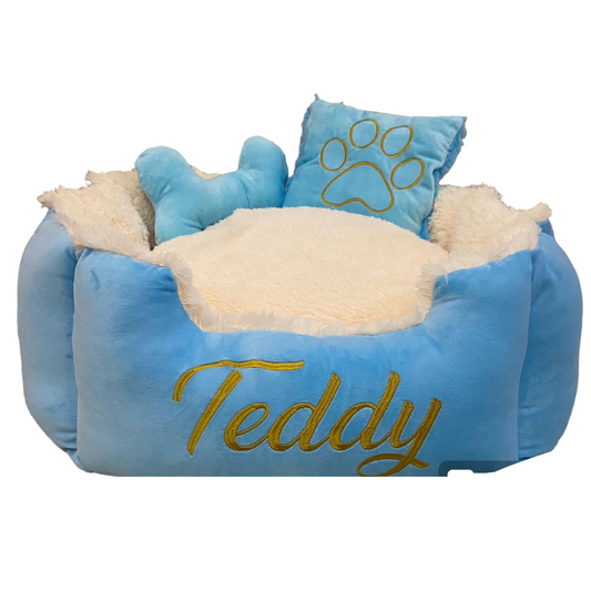 Cama Personalizada Para Mascota Premium  Azul