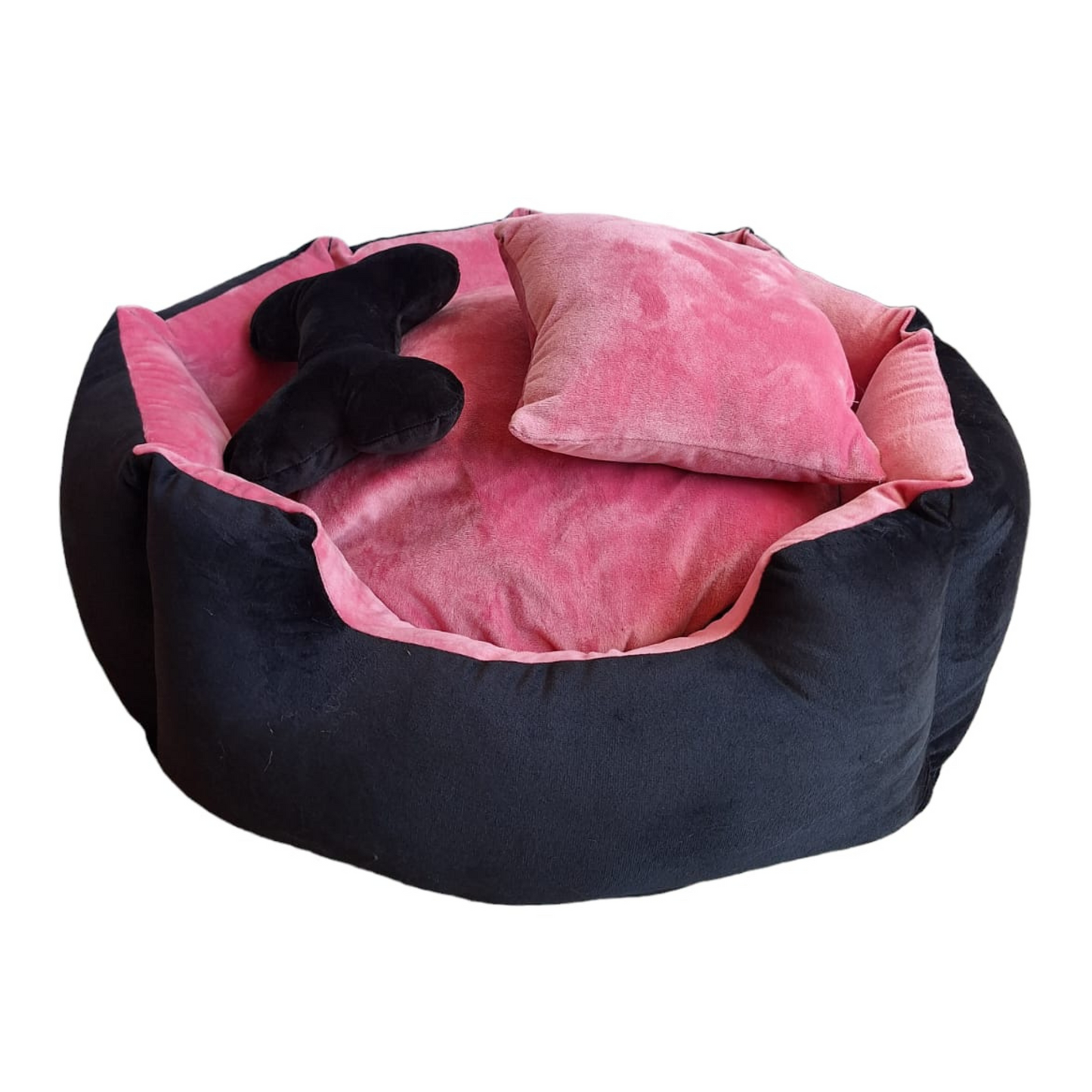 Cama Premium Color Negro con Palo de Rosa