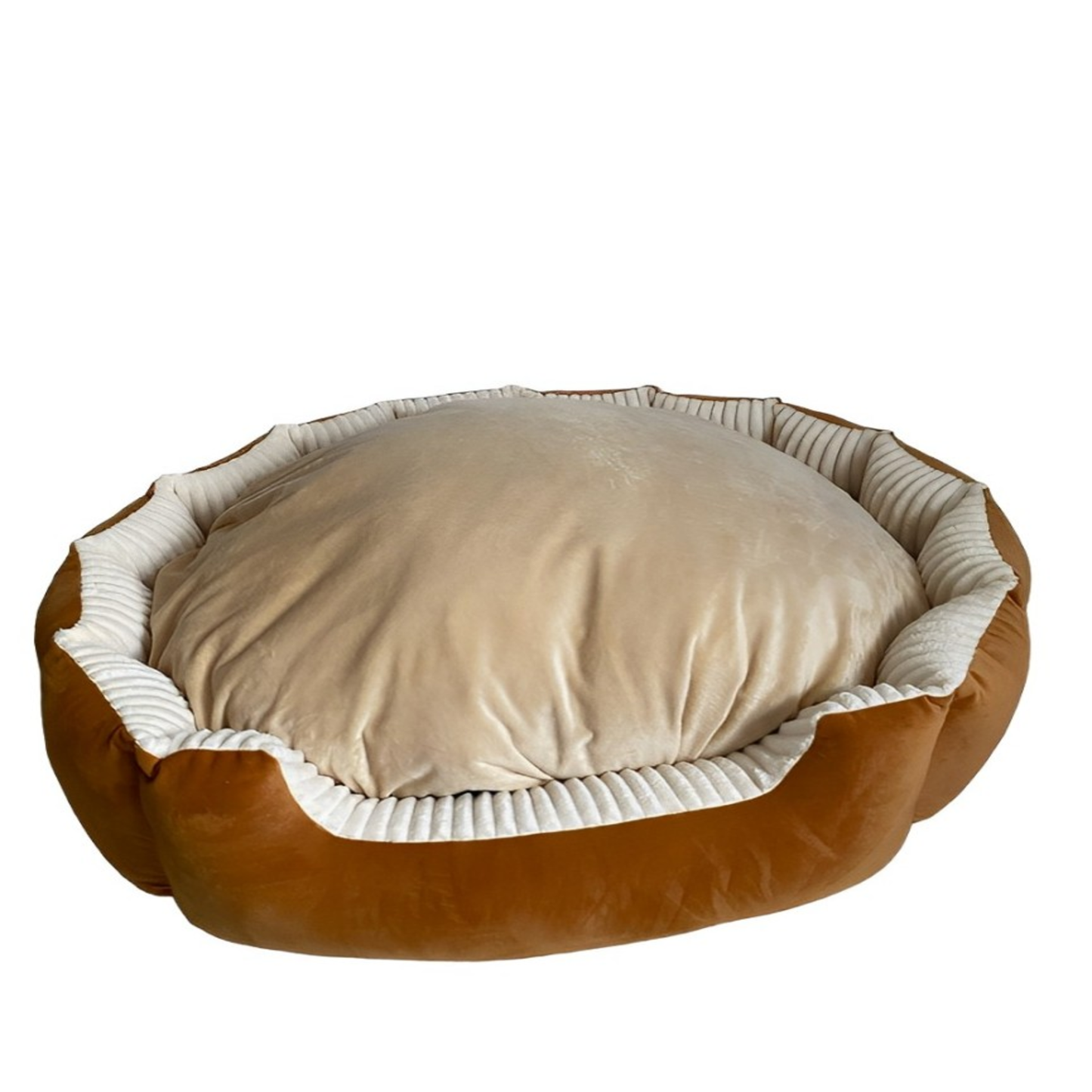 Cama Premium Café y Beige