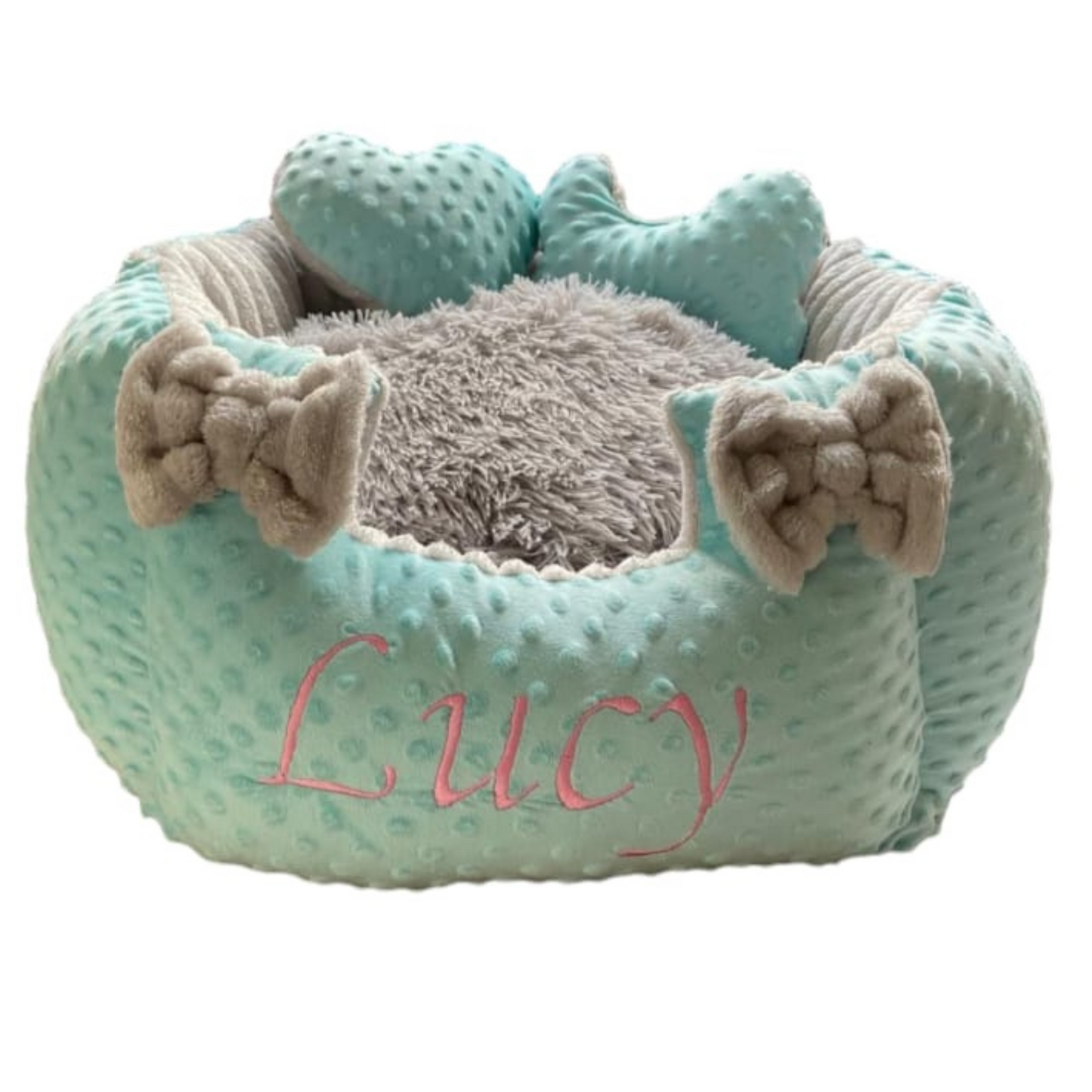 Cama Premium Para Mascota Verde-Gris