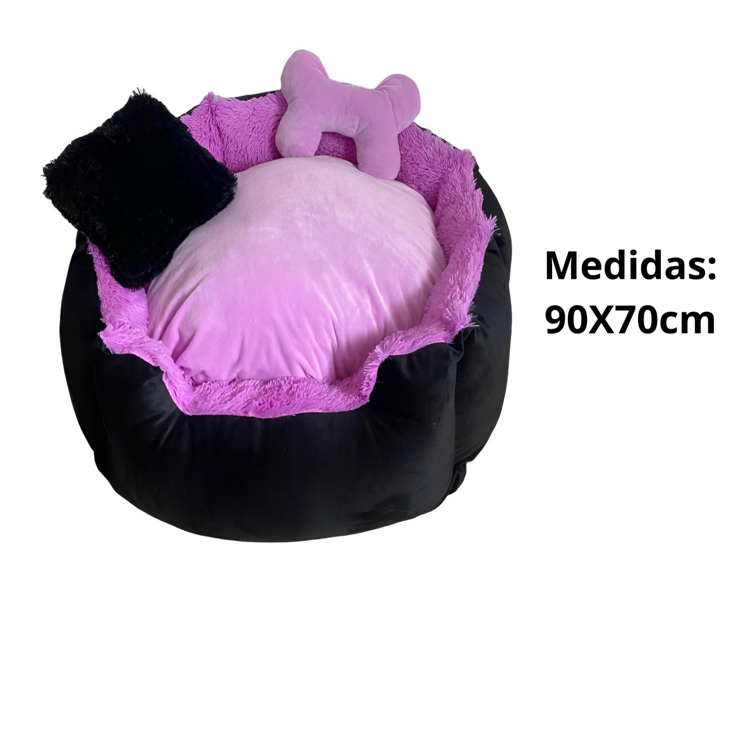 Cama Premium Color Negro y Lila