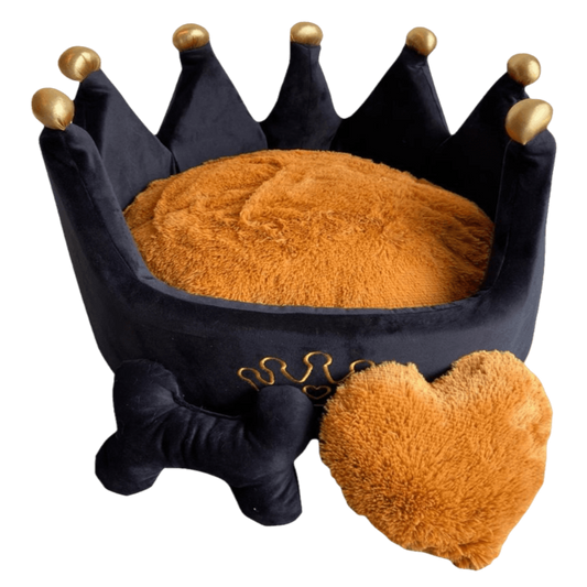 Cama Corona Negro-Café para Mascotas