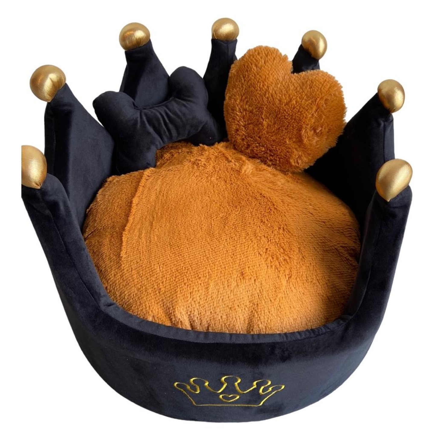 Cama Corona Negro-Café para Mascotas
