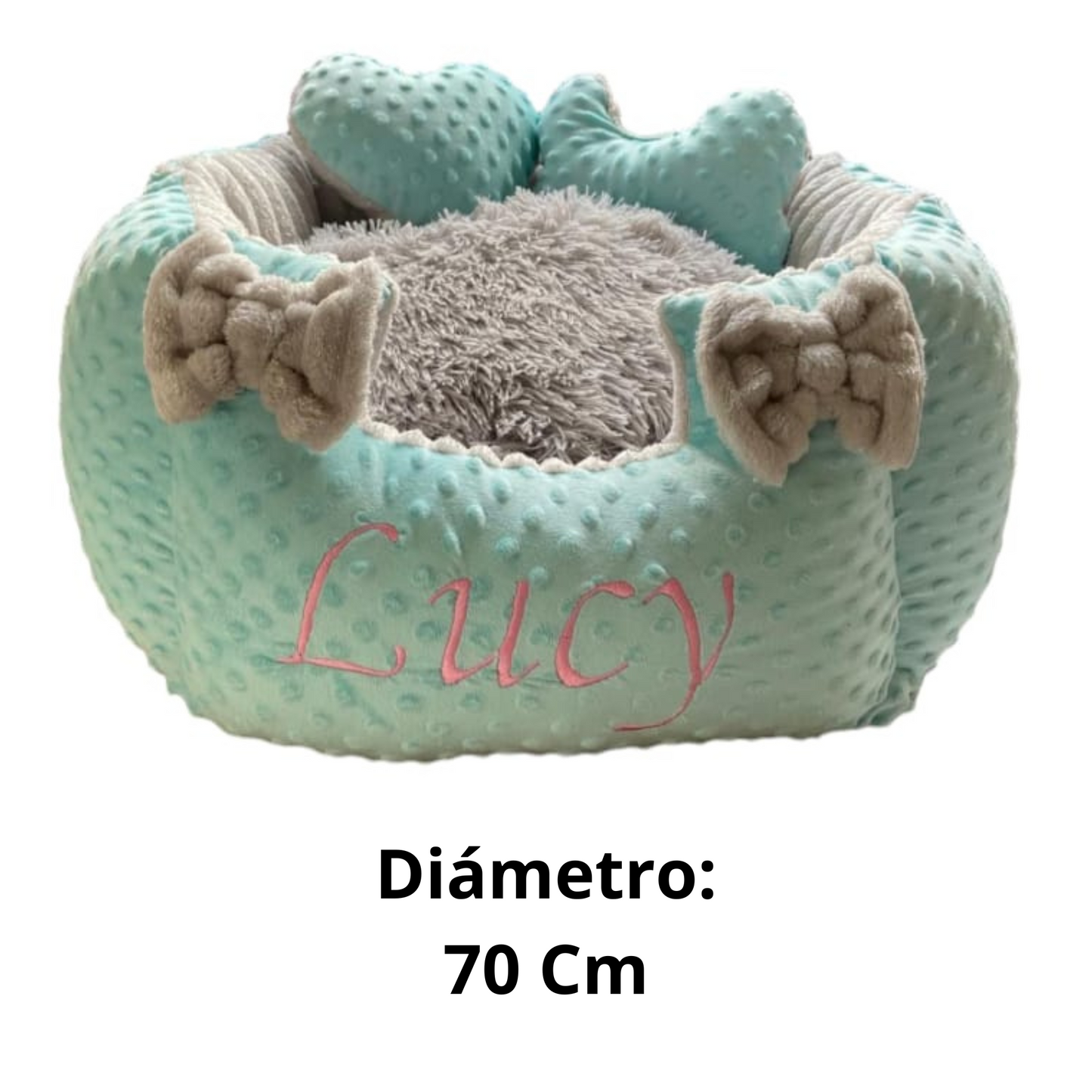 Cama Premium Para Mascota Verde-Gris