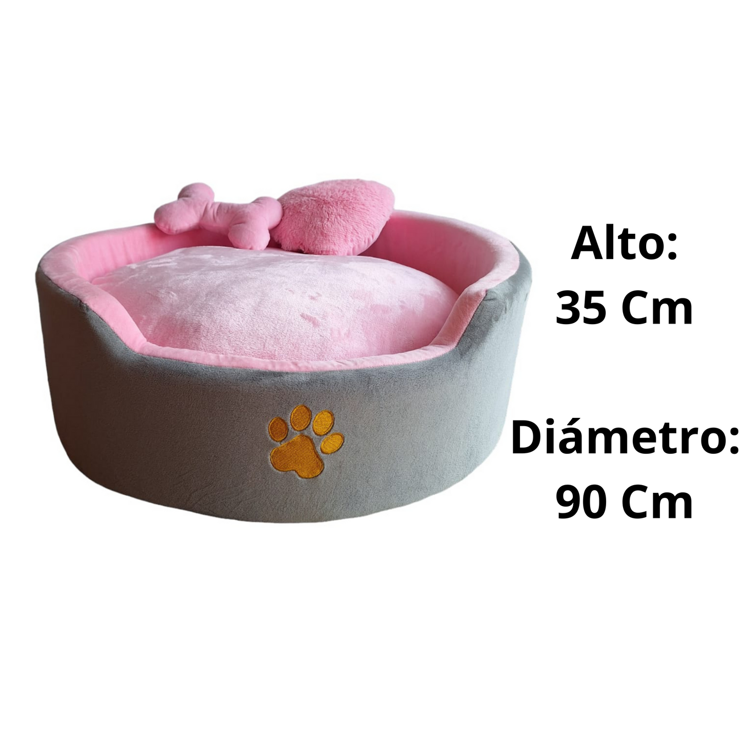 Cama Luxury Para Mascota Gris y rosado