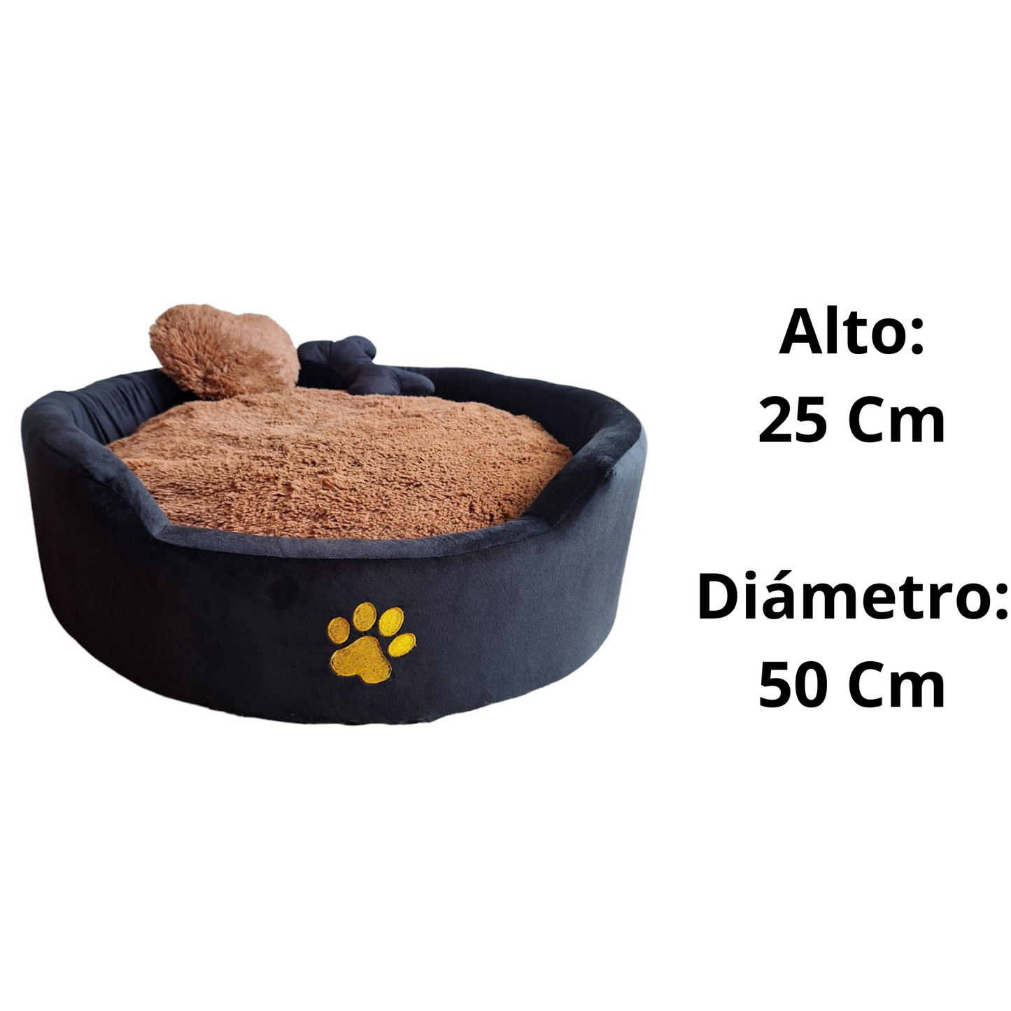 Cama Luxury Para Mascota Negra y Cafe