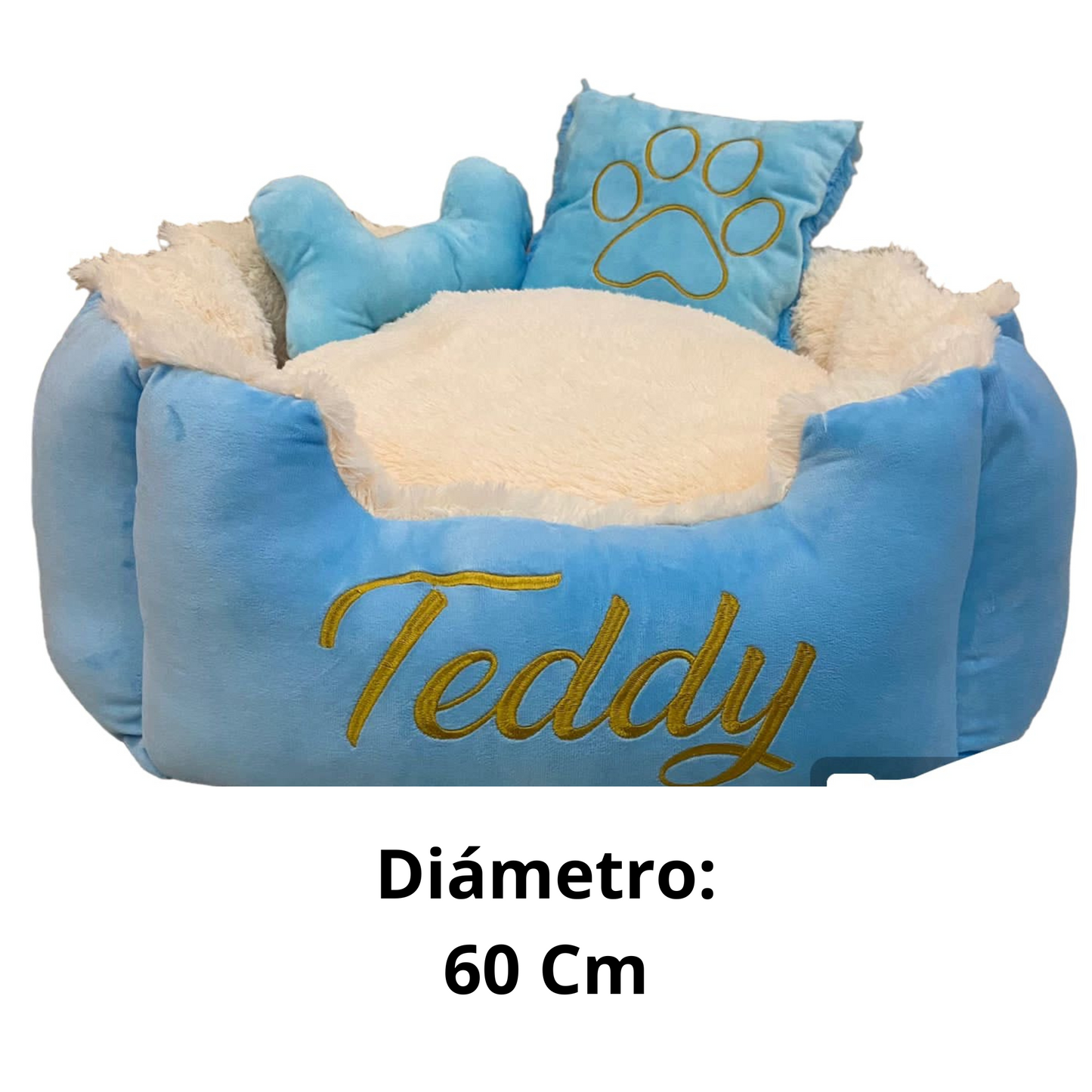 Cama Personalizada Para Mascota Premium  Azul