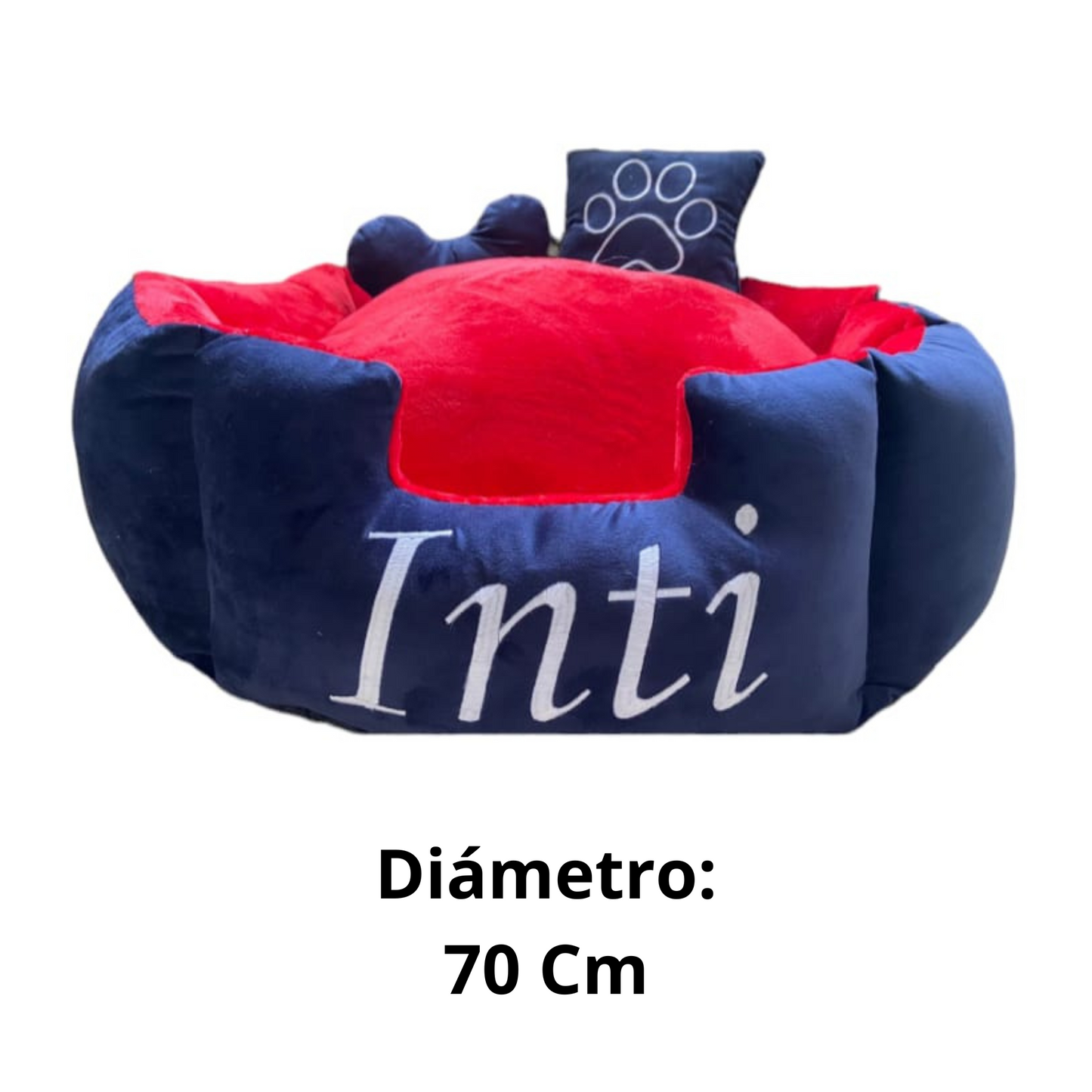 Cama Premium Para Mascota Azul-Roja