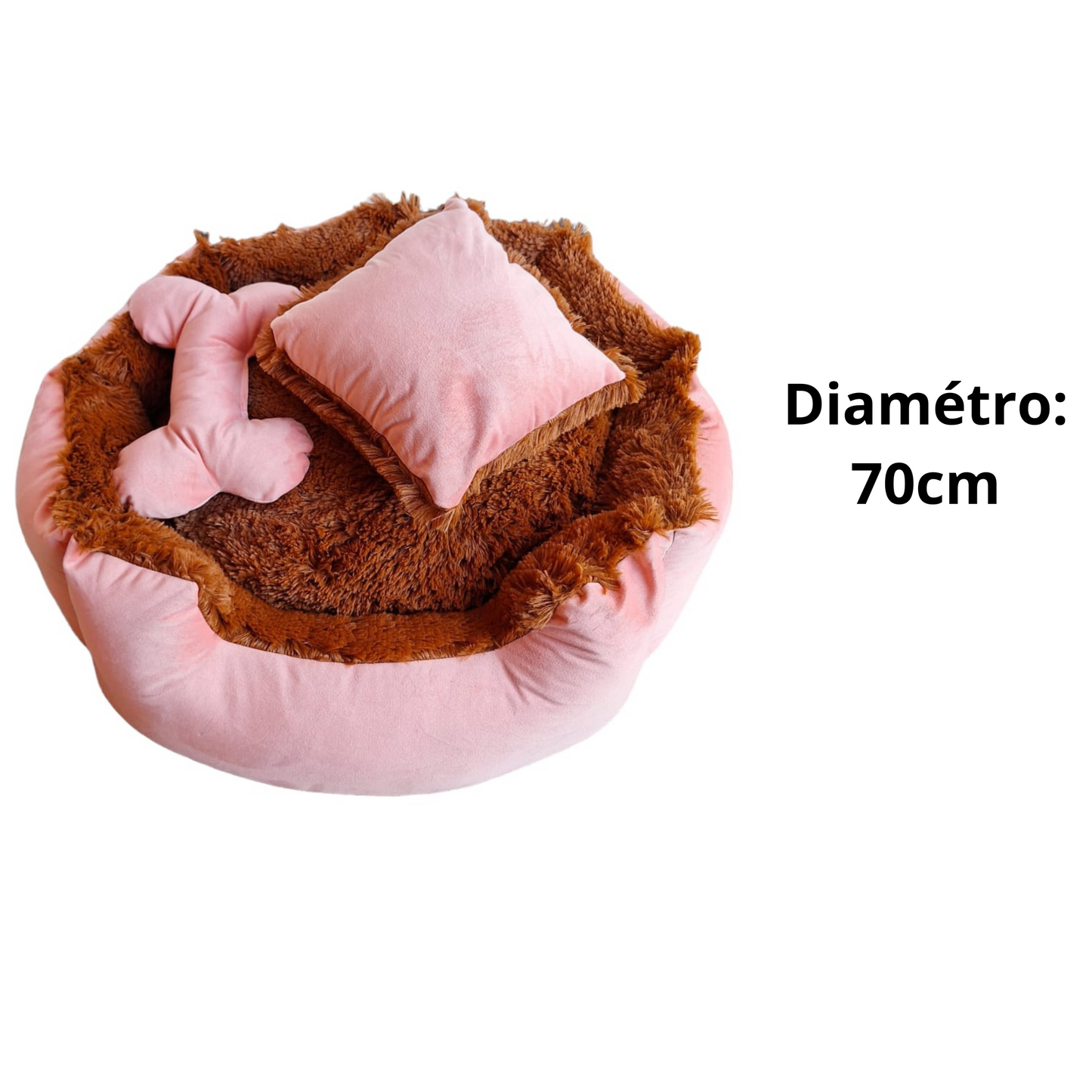 Cama Premium Color Rosa con Café