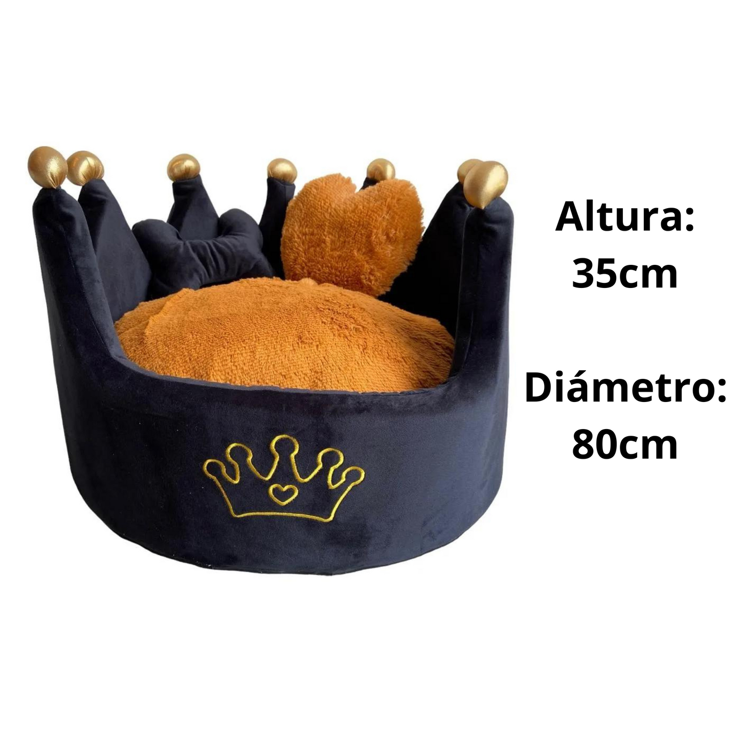 Cama Corona Negro-Café para Mascotas