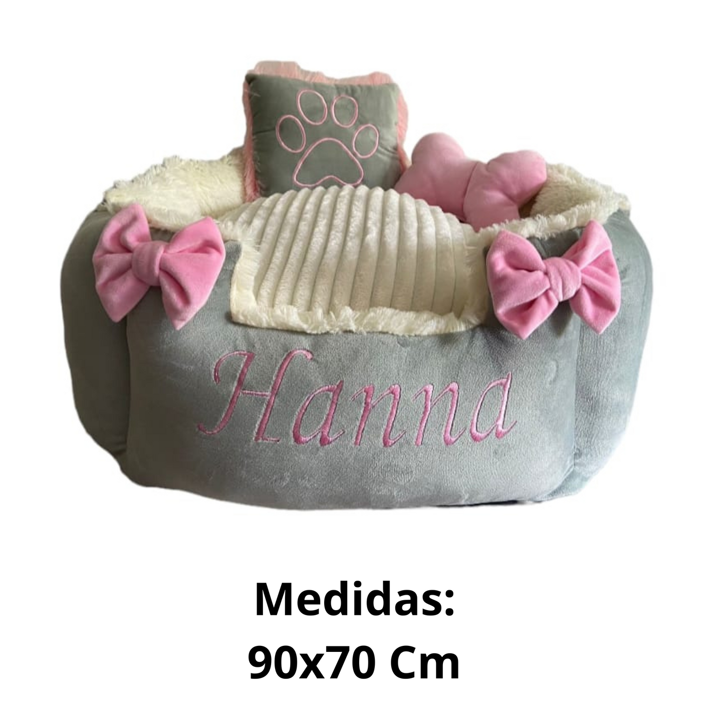 Cama Premium Para Mascota Gris-Beige