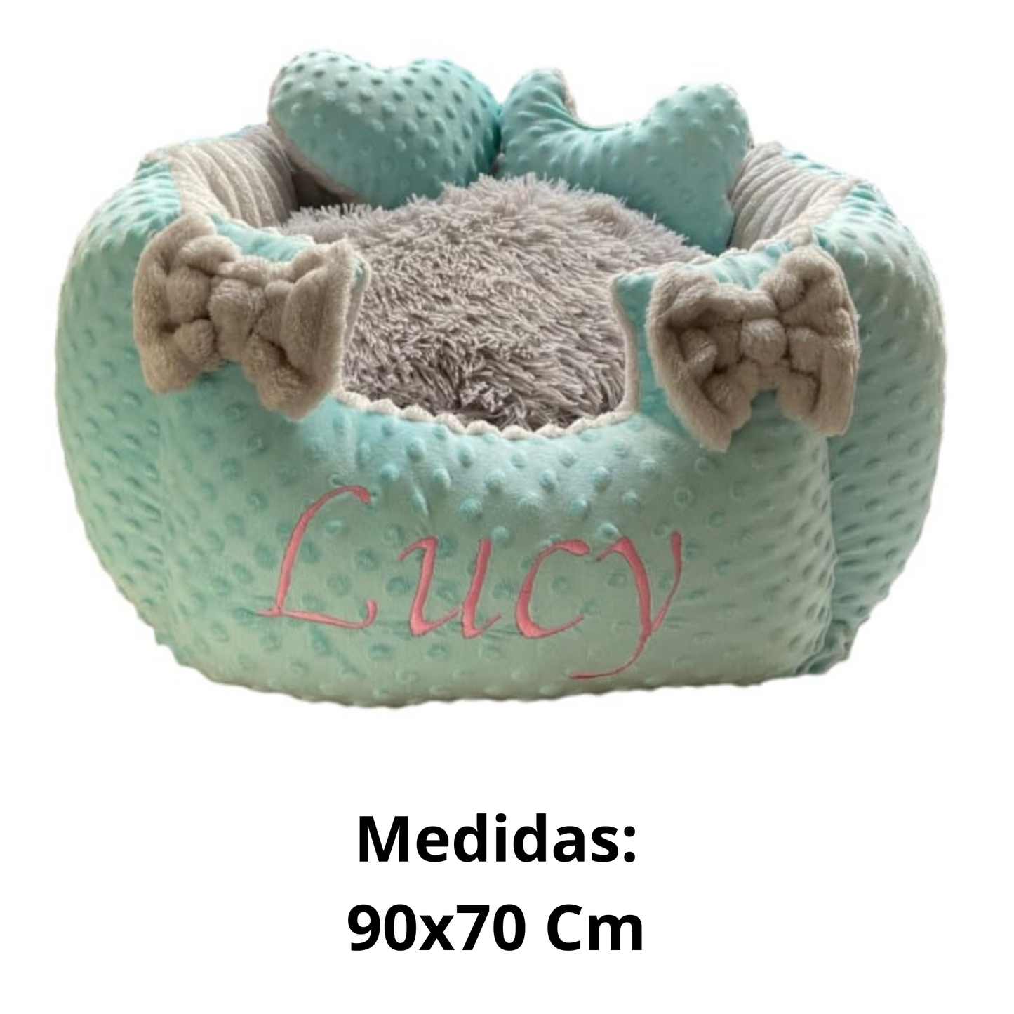 Cama Premium Para Mascota Verde-Gris