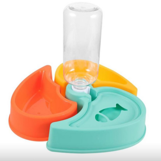 Comedero Triple Con Dispensador De Agua Para Gatos Y Perros Pequeños